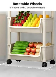 RACK STORE MULTI-PURPOSE UTILITY ROLLING CART WITH WHEELS – IDEAL FOR KITCHEN, BATHROOM, LAUNDRY ROOM AND LIVING SPACES  - Image 4
