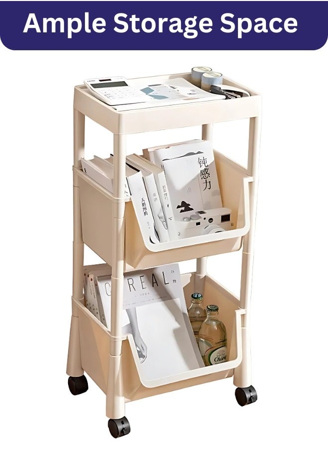 RACK STORE - MULTI-PURPOSE UTILITY ROLLING CART WITH WHEELS – IDEAL FOR KITCHEN, BATHROOM, LAUNDRY ROOM AND LIVING SPACES - Image 1