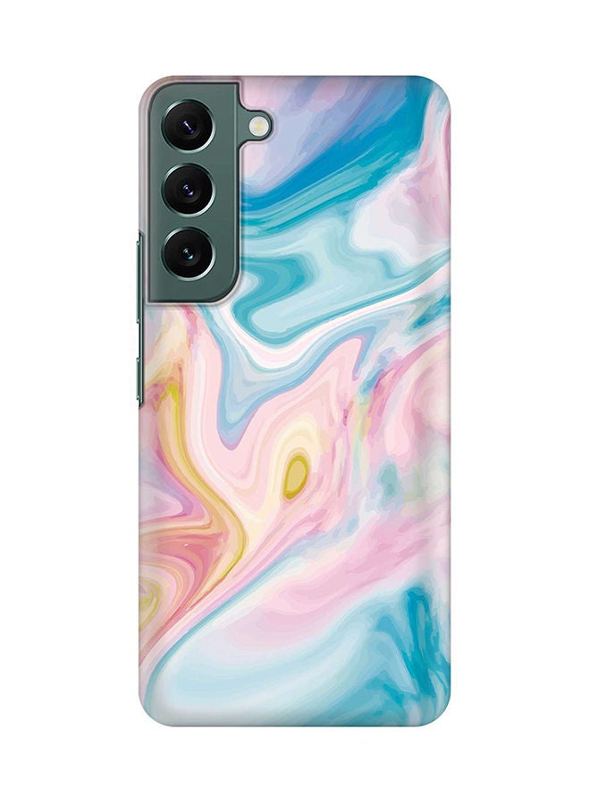 Stylizedd Case for Samsung Galaxy S22+ 5G Slim Snap Classic Series Shield Matte Finish Print - Marble Print Aqua - Image 1