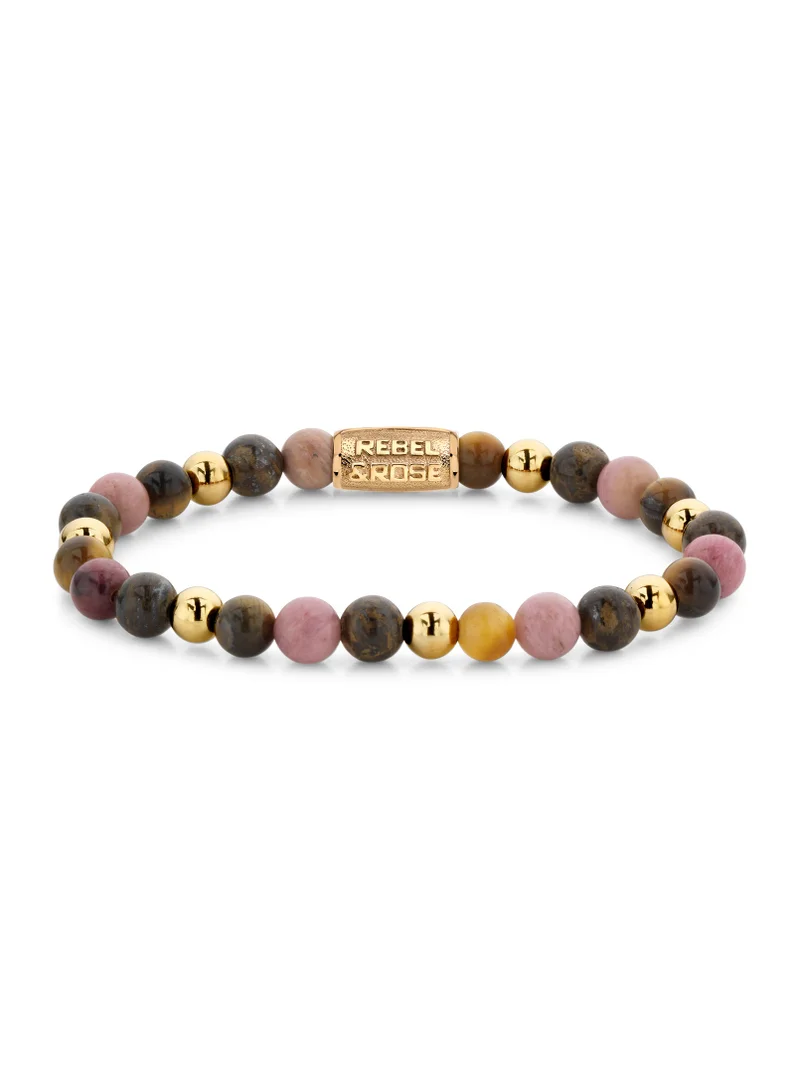 Rebel & Rose Winter Glow - Yellowgold ionplated Bracelet - 6mm S - RR-60060-G-S