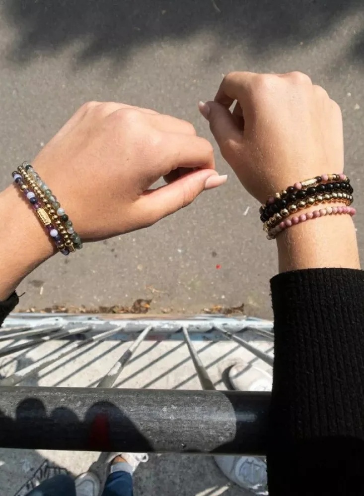 Rebel & Rose Winter Glow - Yellowgold ionplated Bracelet - 6mm S - RR-60060-G-S