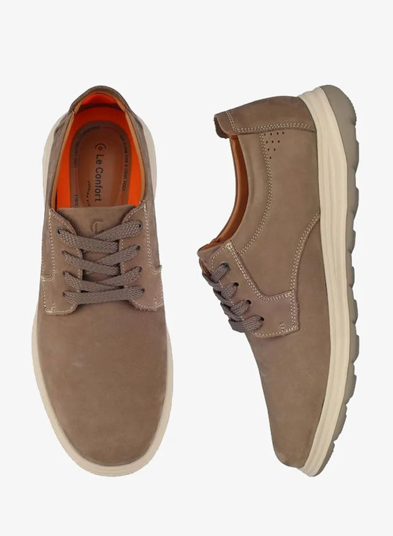 Le Confort Men Lace-Up Leather Ankle Sneakers