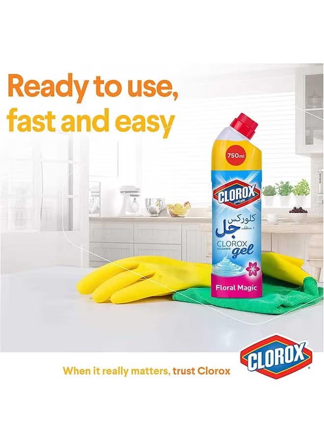 Clorox Floral Magic Bleach Gel & Cleaner Kills 99.9 Percent Of Germs 750ML - Image 5