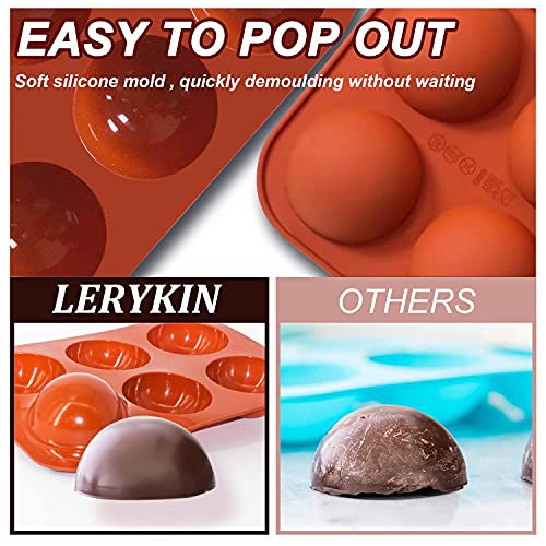 Lerykin 6 Holes Medium Semi Sphere Silicone Molds, 3 Packs Half Sphere Silicone Baking Molds for Making Chocolate, Cake, Jelly, Dome Mousse - Image 4