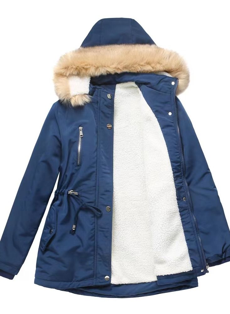 Loquat Women's Thickened Detachable Cap And Velvet Jacket - Image 3