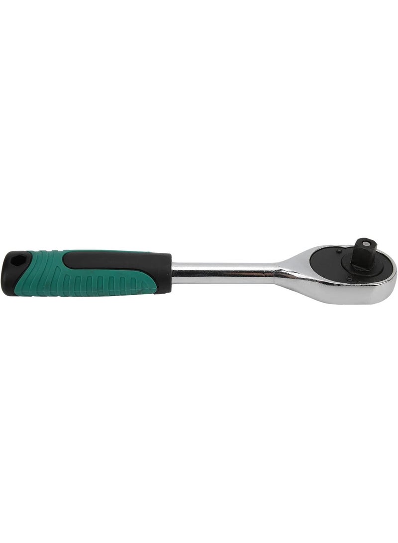 GGOOT Hardware Tools 1/2in Ratchet Wrench, 2-Way Drive Quick Release Spanner, Non-Slip Grip Handle, Ideal for Hardware Tools, Green - Image 3