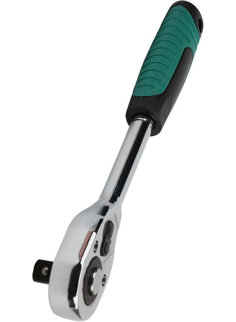GGOOT Hardware Tools 1/2in Ratchet Wrench, 2-Way Drive Quick Release Spanner, Non-Slip Grip Handle, Ideal for Hardware Tools, Green - Image 5