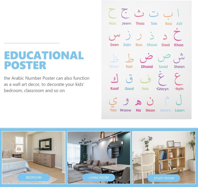 Arabic Alphabet and Numbers Poster - Educational Wall Chart for Kids - Image 3