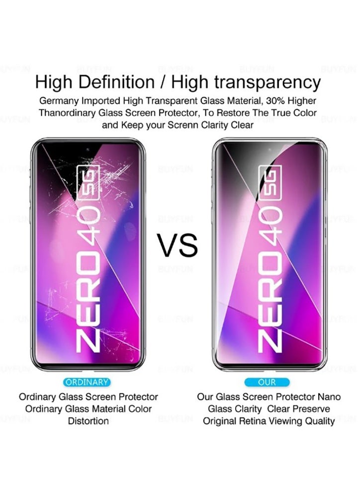 حزمة 3 واقي شاشة متوافق مع إنفينكس زيرو 40 5G (6.78 بوصة) واقي زجاجي مناسب لإنفينكس زيرو 40 5G، فيلم حماية زجاجي مقسى - Image 4