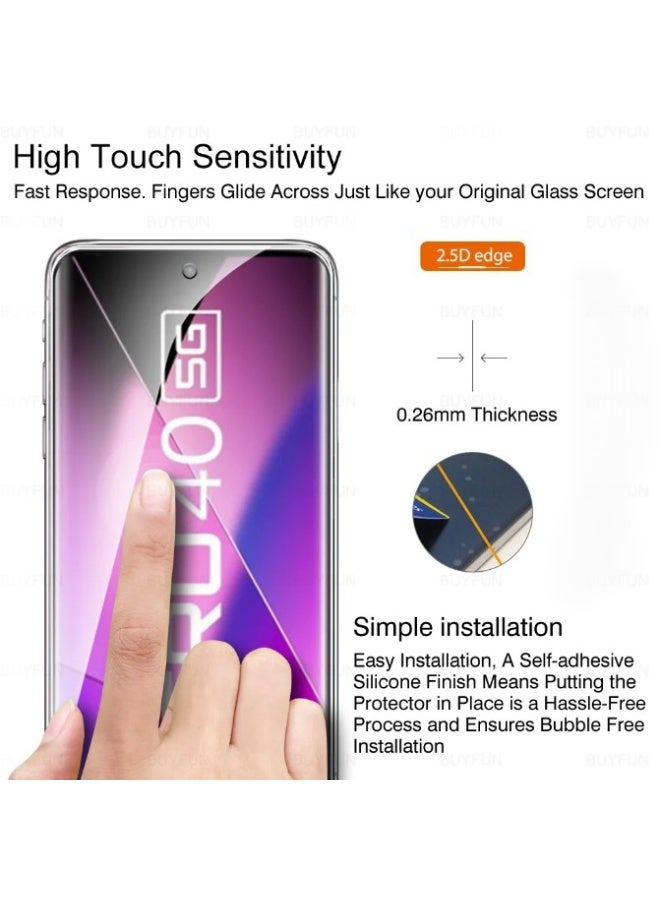 حزمة 3 واقي شاشة متوافق مع إنفينكس زيرو 40 5G (6.78 بوصة) واقي زجاجي مناسب لإنفينكس زيرو 40 5G، فيلم حماية زجاجي مقسى - Image 5