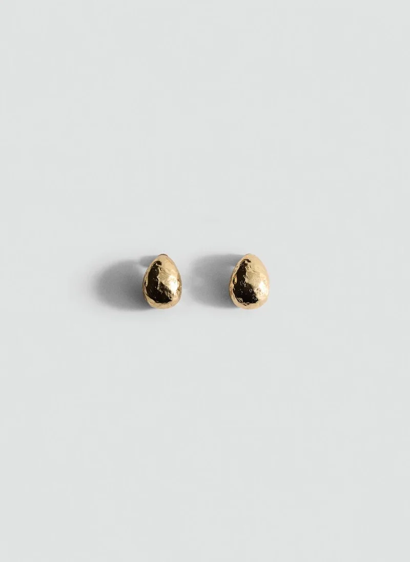 MANGO Textured Drop Earrings