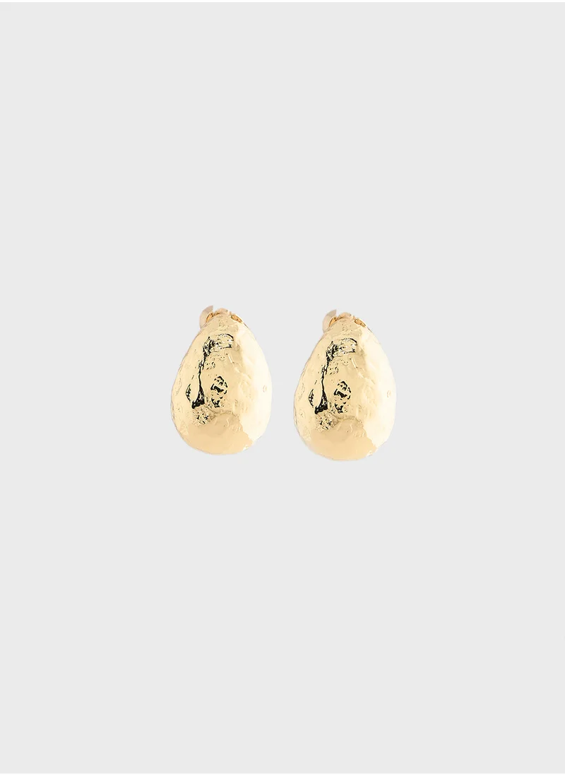 MANGO Textured Drop Earrings