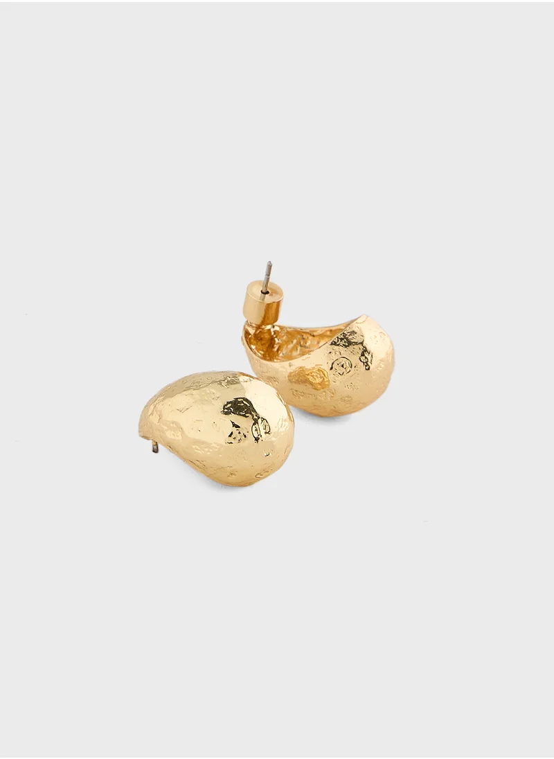 MANGO Textured Drop Earrings