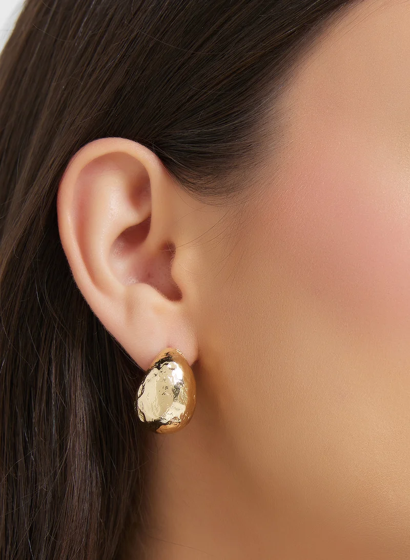 MANGO Textured Drop Earrings
