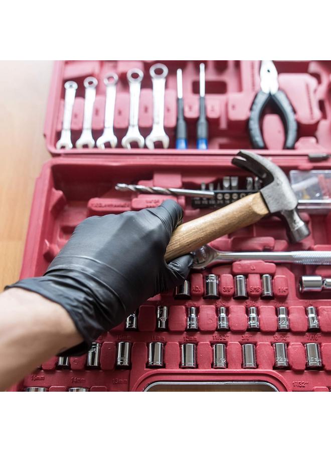 Ammex Gloveworks Latex Free Polymer Coated Industrial Nitrile Gloves Black Large GPNB46100 - Image 5