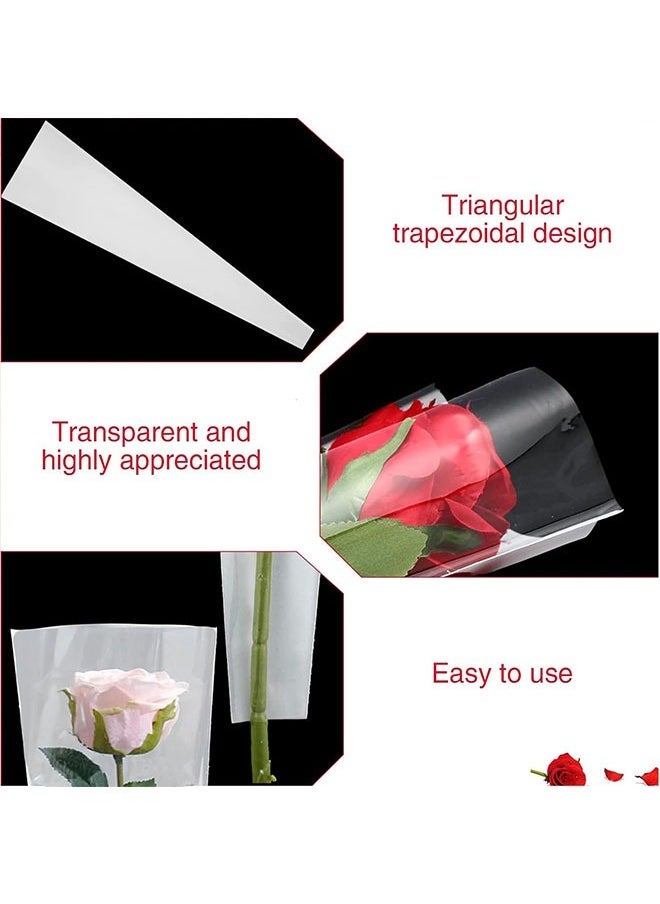 Flower Wrapping Paper, , Transparent Single Floral Packaging Bag, Clear Wrapping Flower Bouquet Sleeves For DIY Party Birthday Gift (50 Pcs) - Image 3