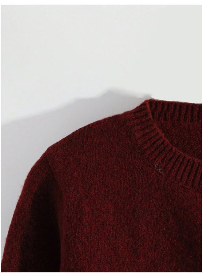 Verdusa Women's 2 Piece Elegant Outfits Button Up Cardigan with Sweater Skirt Set Winter Clothing, Burgundy, S - Image 5