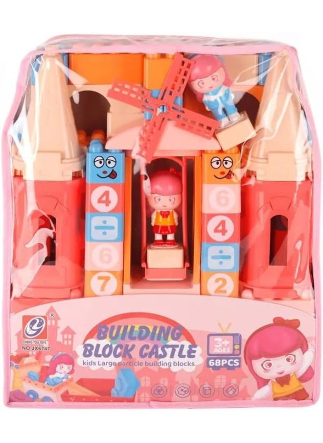 TOY GARDEN Building Block Castle Playset for Kids - 68 Piece Large Particle Construction Set  - Image 1