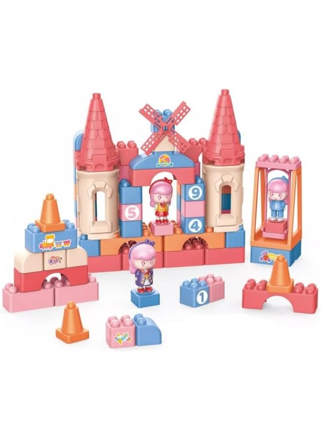 TOY GARDEN Building Block Castle Playset for Kids - 68 Piece Large Particle Construction Set  - Image 2