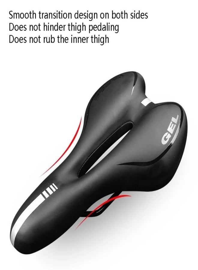 Lista Premium Gel Bicycle Seat Cushion - Ergonomic Silicone MTB & Road Bike Saddle with Hollow Vent Design, Shock-Absorbing, Soft & Comfortable Cycling Seat with Reflective Strip (Black) - Image 5