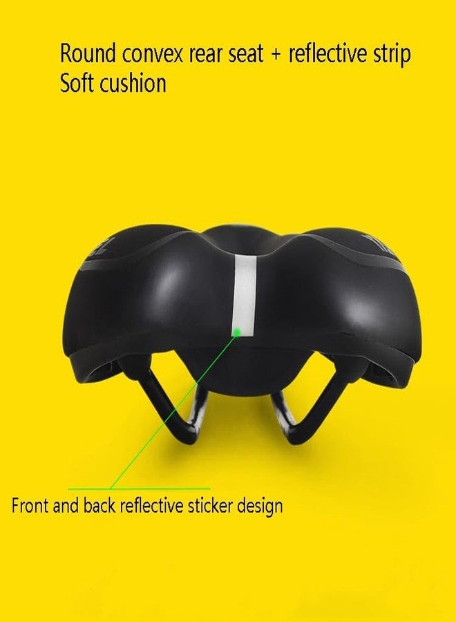 Lista Premium Gel Bicycle Seat Cushion - Ergonomic Silicone MTB & Road Bike Saddle with Hollow Vent Design, Shock-Absorbing, Soft & Comfortable Cycling Seat with Reflective Strip (Black) - Image 3
