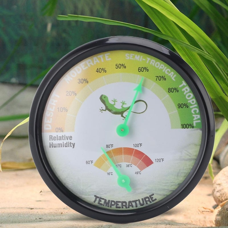 Thermometer Hygrometer Dial High Precise Pointer Type Mechanical Temperature and Humidity for Reptile Pet ABS PC Aluminum 74mm 2.91in - Image 4