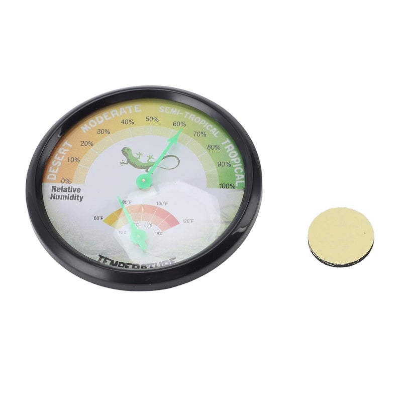 Thermometer Hygrometer Dial High Precise Pointer Type Mechanical Temperature and Humidity for Reptile Pet ABS PC Aluminum 74mm 2.91in - Image 1