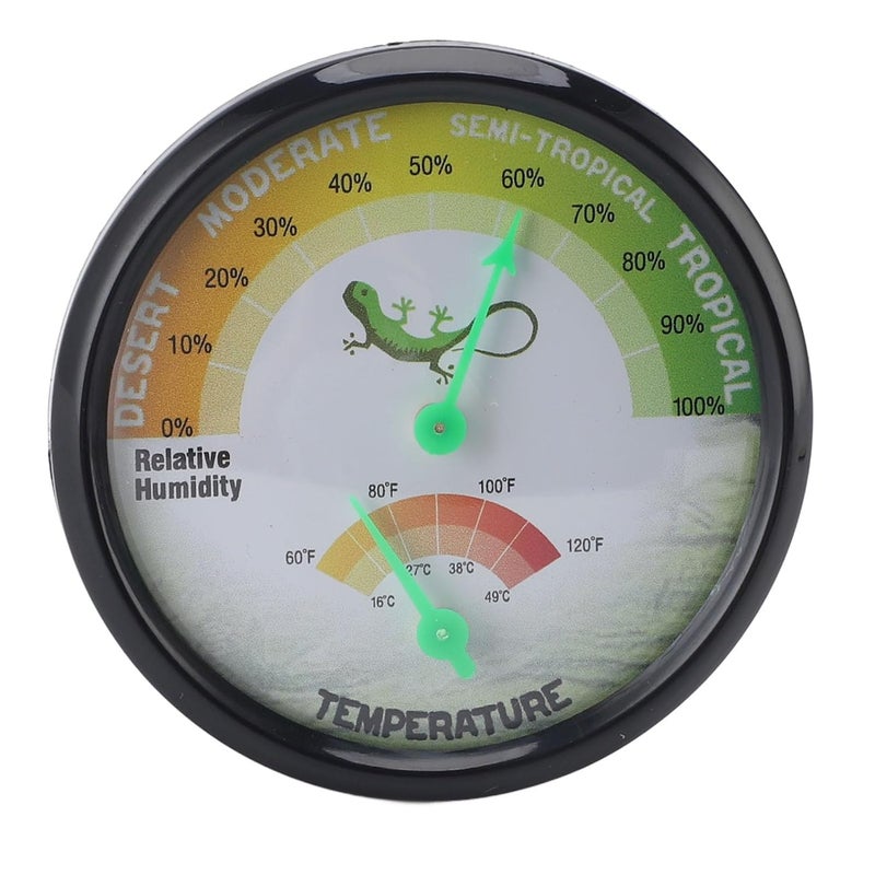 Thermometer Hygrometer Dial High Precise Pointer Type Mechanical Temperature and Humidity for Reptile Pet ABS PC Aluminum 74mm 2.91in - Image 3