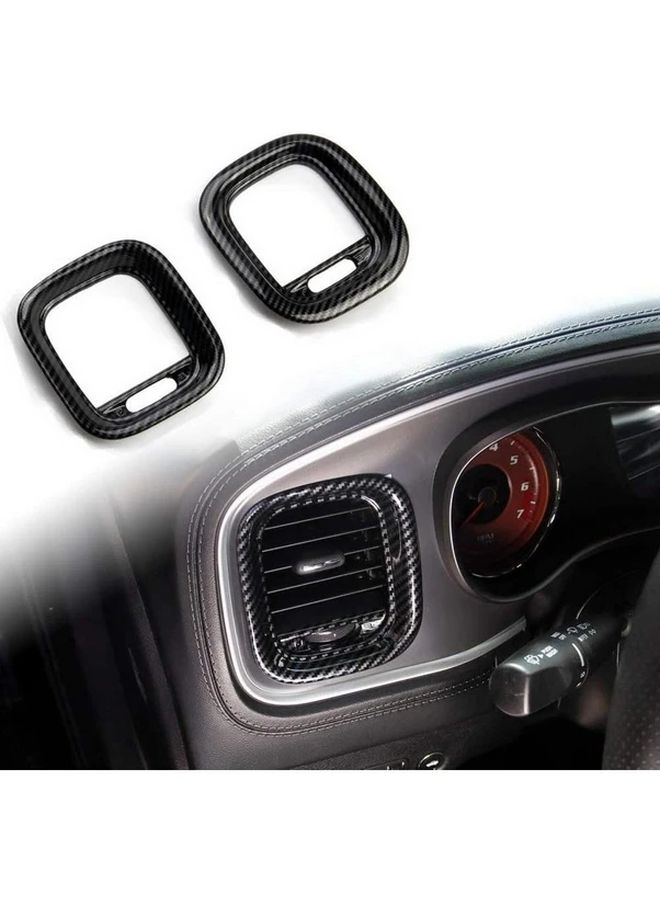 Carbon Fiber Red Air Vent Cover AC Outlet Trim For Dodge Charger 2015 2016 2017 2018 2019 2020 Plus - Image 1
