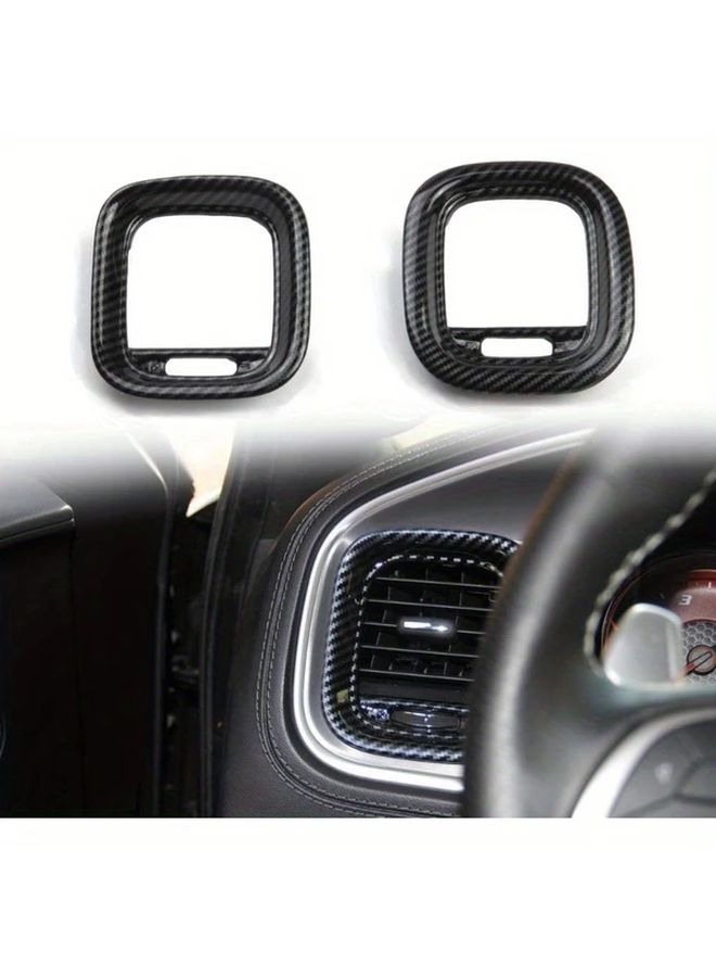 Carbon Fiber Red Air Vent Cover AC Outlet Trim For Dodge Charger 2015 2016 2017 2018 2019 2020 Plus - Image 3
