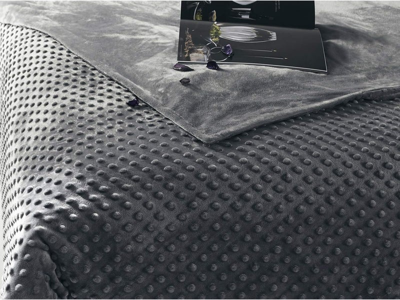 RelaxBlanket 48''x72'' Duvet Cover for Weighted Blanket | Premium Super Soft Minky Dot | Dark Grey - Image 5