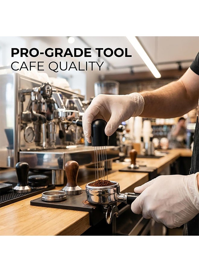 JS Coffee Needle Espresso Dispensing Tool, Coffee Ground Stirrer with Aluminum Stand, for Professional Coffee Shops and Cafes, Black - Image 4