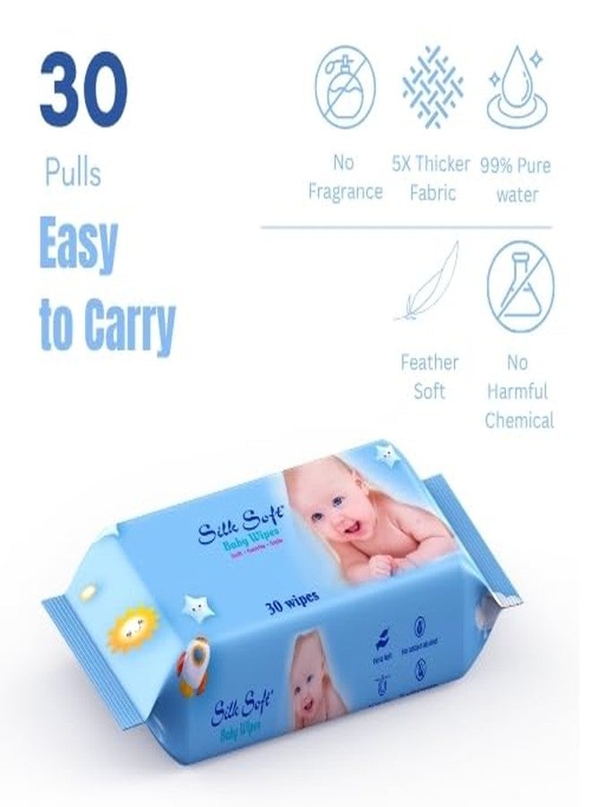 Silk Soft Baby Wet Wipes - 360 Wipes (30 x 12 Packs) | Fragrance-Free, Alcohol-Free & Hypoallergenic | Extra Thick, Moisturizing & Gentle on Sensitive Baby Skin - Image 4
