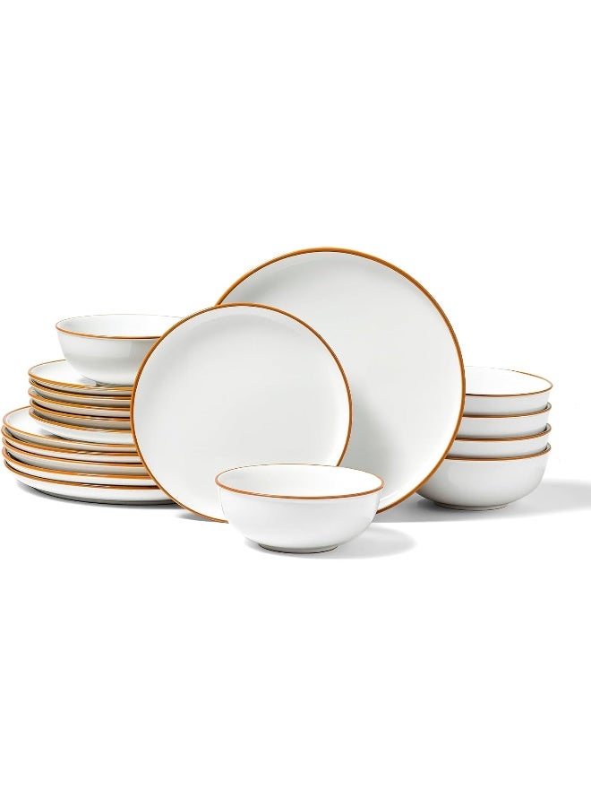 VEVOR Dinnerware Set Service for 6 18 PCS Round Plates and Bowls Sets - Image 1