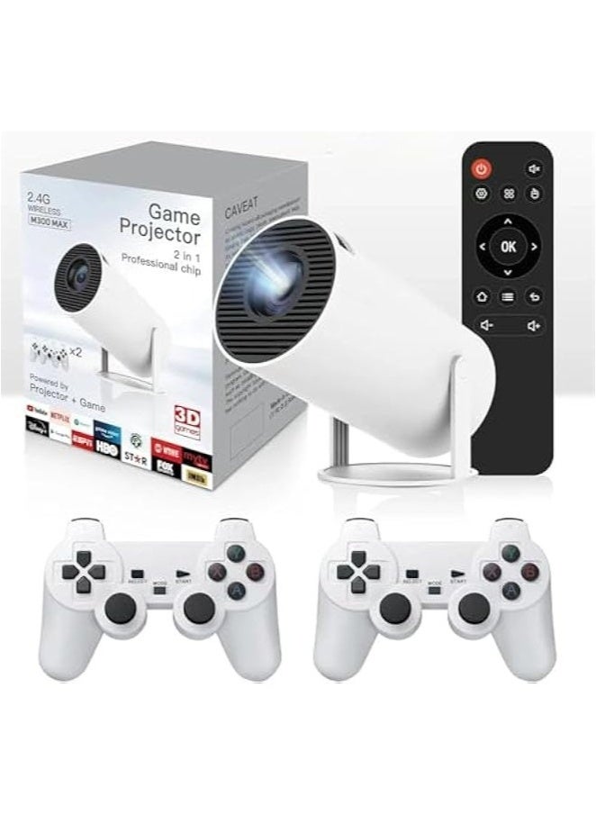 M300 Max Game Projector, Projector And Game With 2 Wireless Controllers Game Projector with Controllers, Projector, M300 Max Video Game Projector, P30 Max Projector and Game  - Image 1