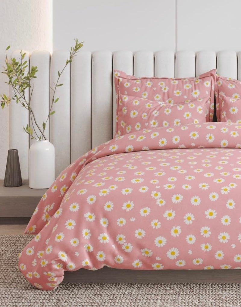 Subtlespreads Premium Duvet Cover/Comforter Cover/Quilt/Blanket/Razai Cover Dohar with Zipper Closure (Pink Sunflower, Single Duvet Cover 60x90) - Image 5
