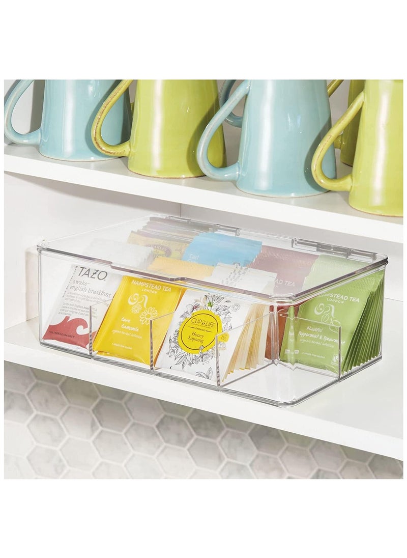 Arabest Easy Select Tea Chest Box - 1PC Tea Storage Box with 8 Compartments Holds up to 100 Tea Bags Each -Tea Organiser - Tea Bag Storage Box - Clear  - Image 2