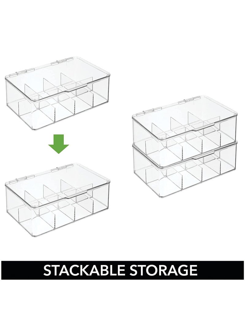 Arabest Easy Select Tea Chest Box - 1PC Tea Storage Box with 8 Compartments Holds up to 100 Tea Bags Each -Tea Organiser - Tea Bag Storage Box - Clear  - Image 5