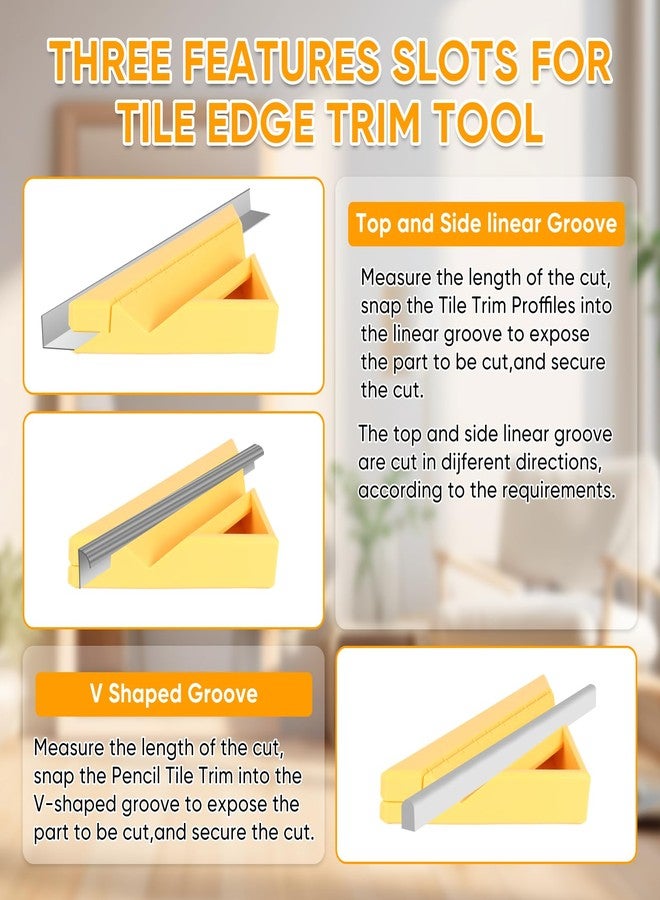 VAKPAT Tile Tool, Tile Edge Trim Cutting Tool for Installation, Precise 45-Degree Miter Cut Tile Trim Square Accessories for Pro and Beginner - Image 2