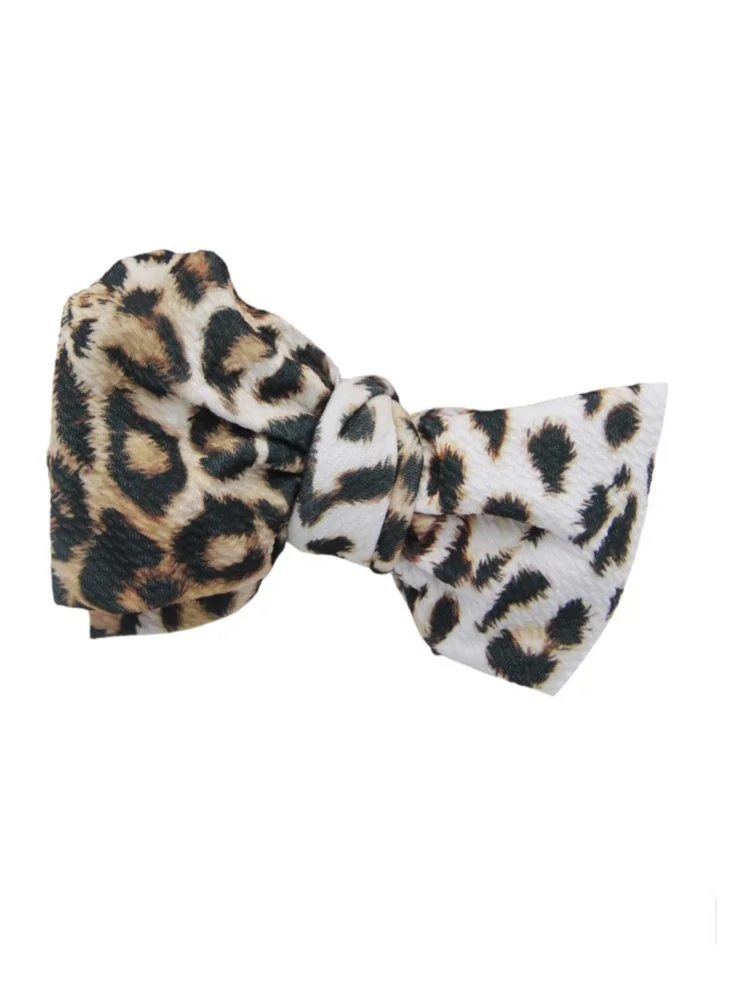 Bambimici Mira Assorted Big Ribbon Bow Headband For Babies Leopard Print