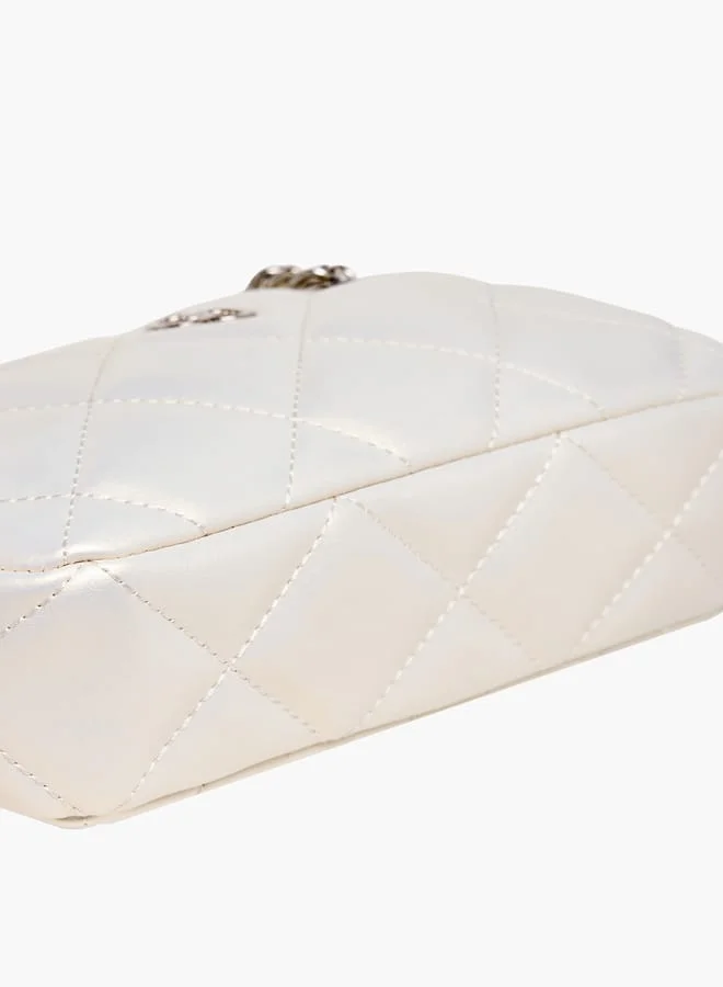 Celeste Women Quilted Crossbody Bag with Detachable Strap and Zip Closure