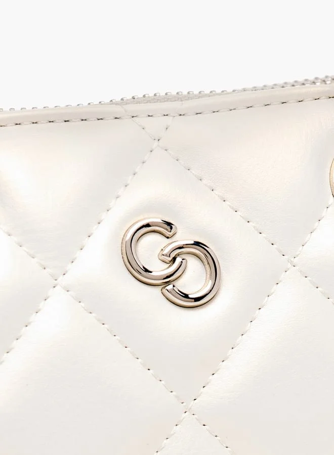 Celeste Women Quilted Crossbody Bag with Detachable Strap and Zip Closure