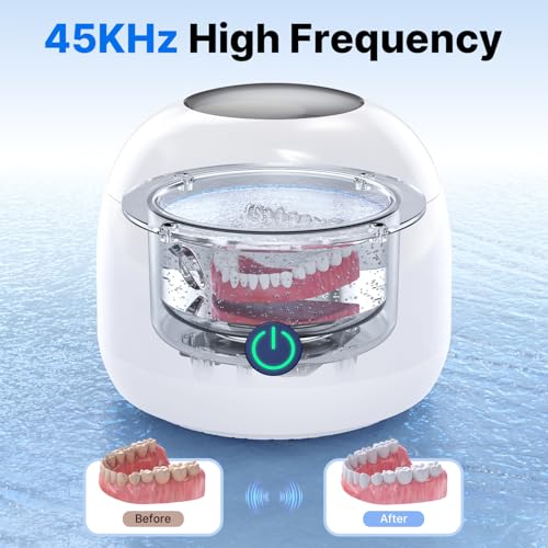 CXRUY Ultrasonic Retainer Cleaner - UV Dental Cleaning Pod Night Guard Cleaner for Dentures, Aligner, Braces, Toothbrush Heads, Jewelry (White) - Image 3