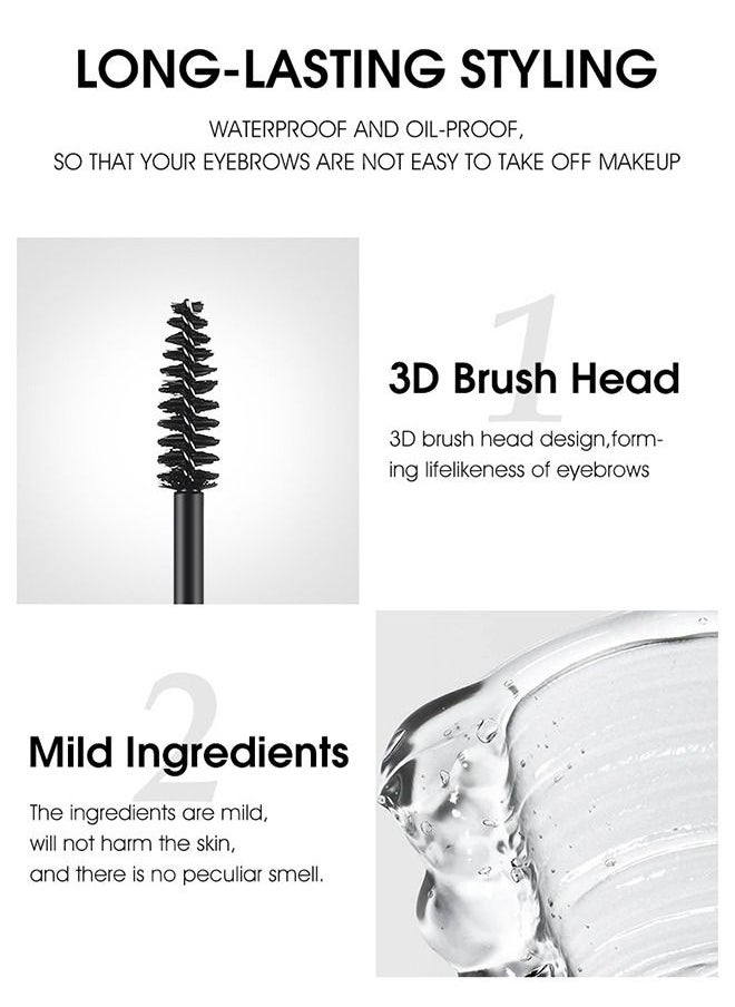 LANGMANNI Clear Eyebrow Setting Gel with Brush, Clear Brow Fix Gel, Transfer Proof Eyebrow Mascara Long Lasting Waterproof and Sweat Proof Eyebrow Repair Liquid Brows Styling  - Image 4