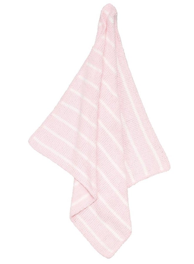 Chenille Blanket, Pretty Pink/Ivory Stripe
