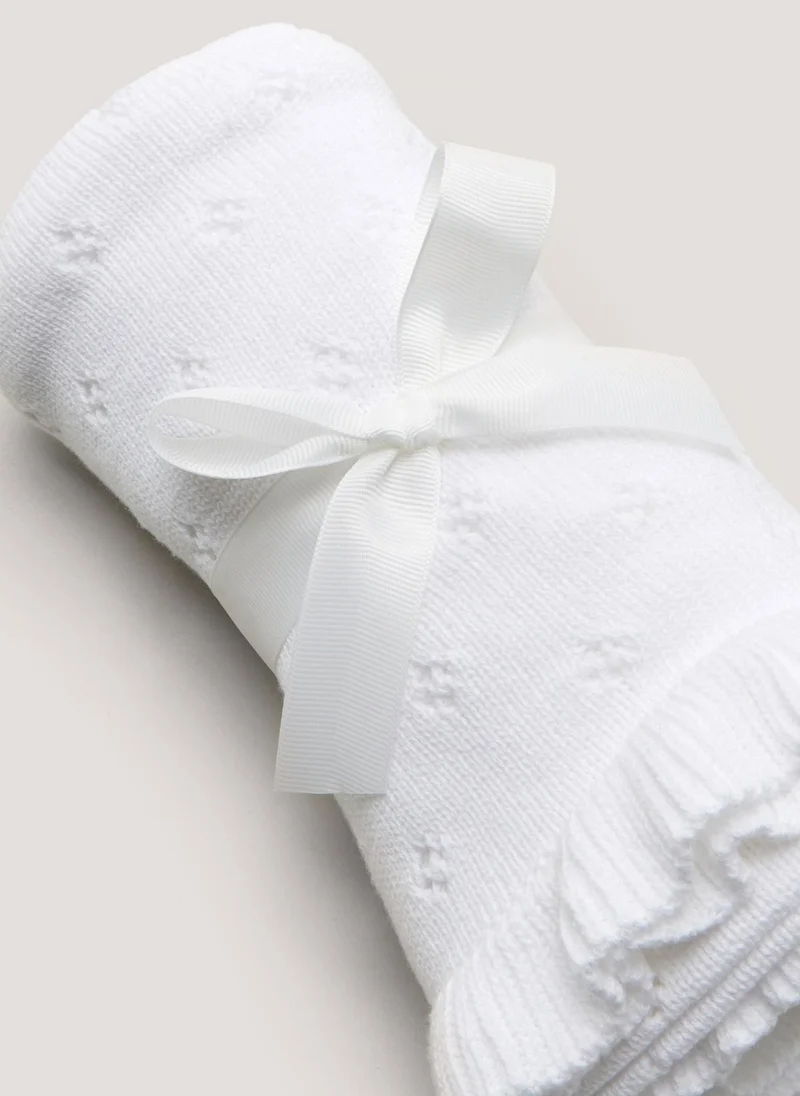 Matalan Baby White Frill Edge Shawl
