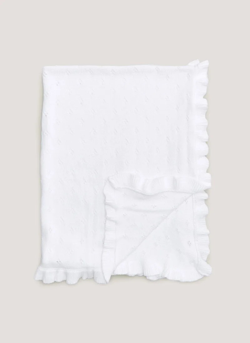 Matalan Baby White Frill Edge Shawl