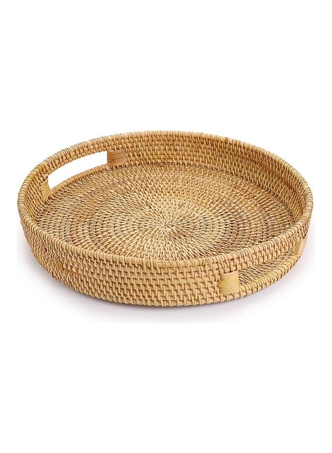 NIBEMINENT Serving Tray with Handles Brown 30 x 9 5cm  - Image 1
