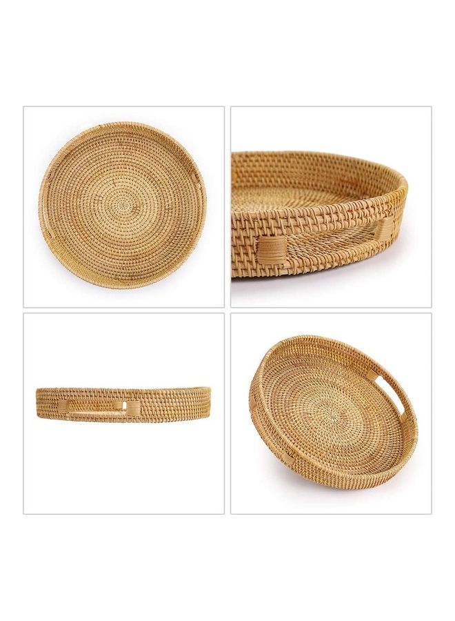 NIBEMINENT Serving Tray with Handles Brown 30 x 9 5cm  - Image 4