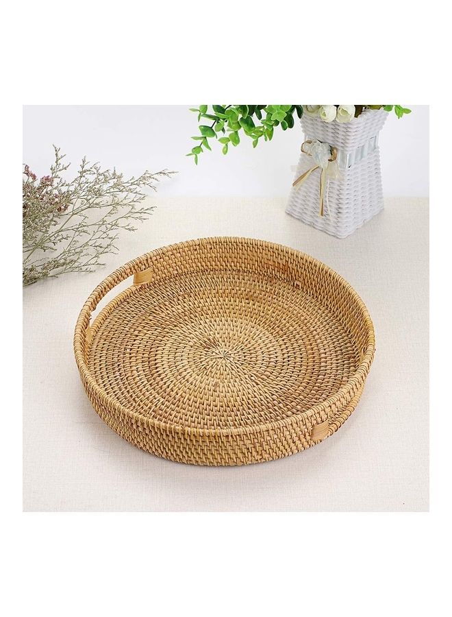 NIBEMINENT Serving Tray with Handles Brown 30 x 9 5cm  - Image 3